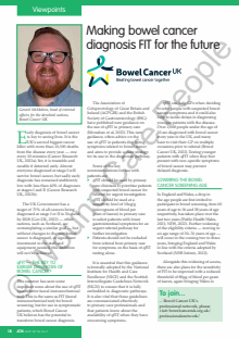 Making bowel cancer diagnosis FIT for the future