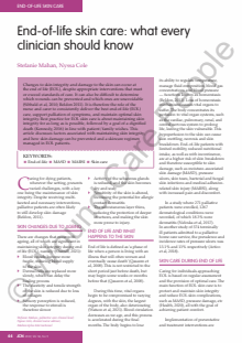 End-of-life skin care: what every clinician should know