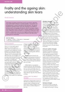 Frailty and the ageing skin: understanding skin tears