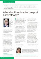 What should replace the Liverpool Care Pathway?