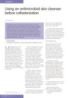 Using an antimicrobial skin cleanser before catheterisation