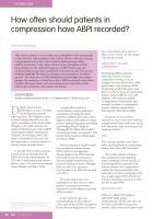 How often should patients in compression have ABPI recorded?