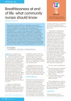 Breathlessness at end of life: what community nurses should know