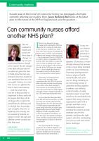 Can community nurses afford another NHS plan?