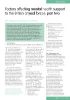 Factors affecting mental health support to the British armed forces: part two