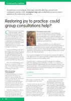 Restoring joy to practice: could group consultations help?