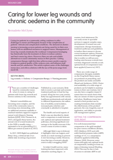 Caring for lower leg wounds and chronic oedema in the community