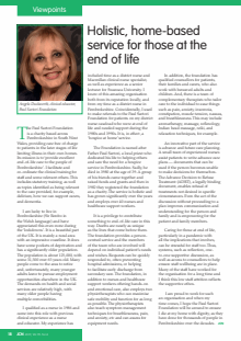 Holistic, Home-Based Service for Those at the End of Life