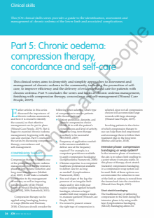 Part 5: Chronic oedema: compression therapy, concordance and self-care