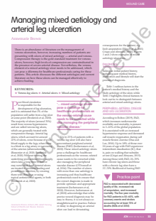 Managing mixed aetiology and arterial leg ulceration