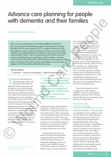 Advance care planning for people with dementia and their families
