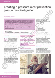 Creating a pressure ulcer prevention plan: a practical guide