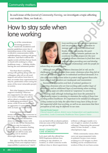 How to stay safe when lone working