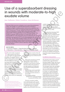 Use of a superabsorbent dressing in wounds with moderate-to-high exudate volume