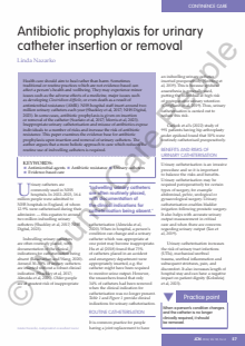 Antibiotic prophylaxis for urinary catheter insertion or removal